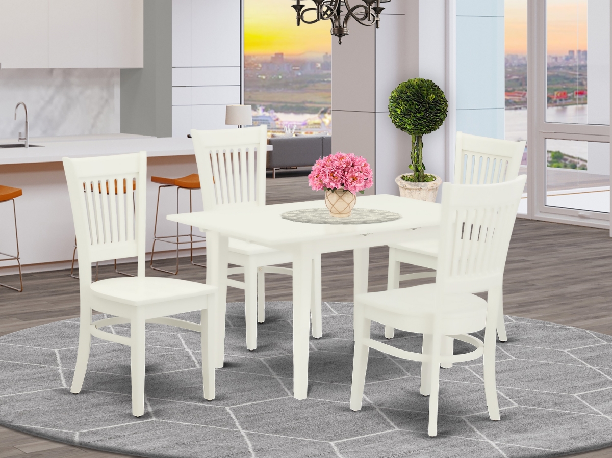 5 Piece Norden Rectangular Dining Table Set - Linen White