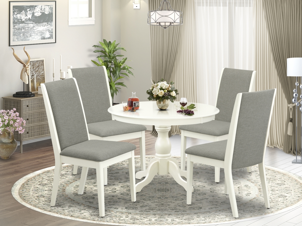 5 Piece Hartland Modern Dining Table Set - Linen White