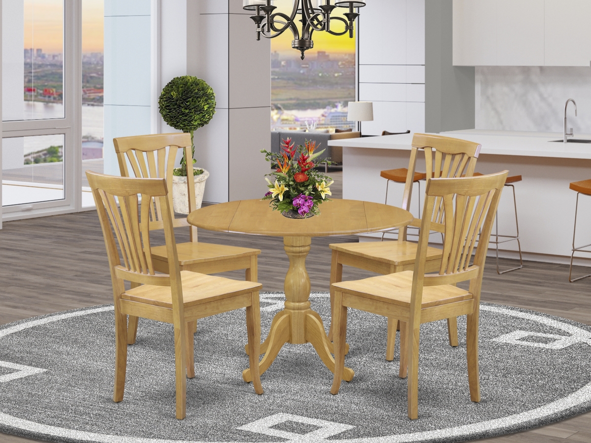 5 Piece Dublin Dining Room Table Set - Oak
