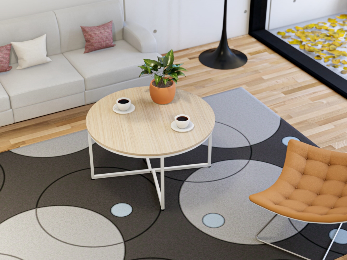 MDCTW02 Madison Round Coffee Table for Living Room, White