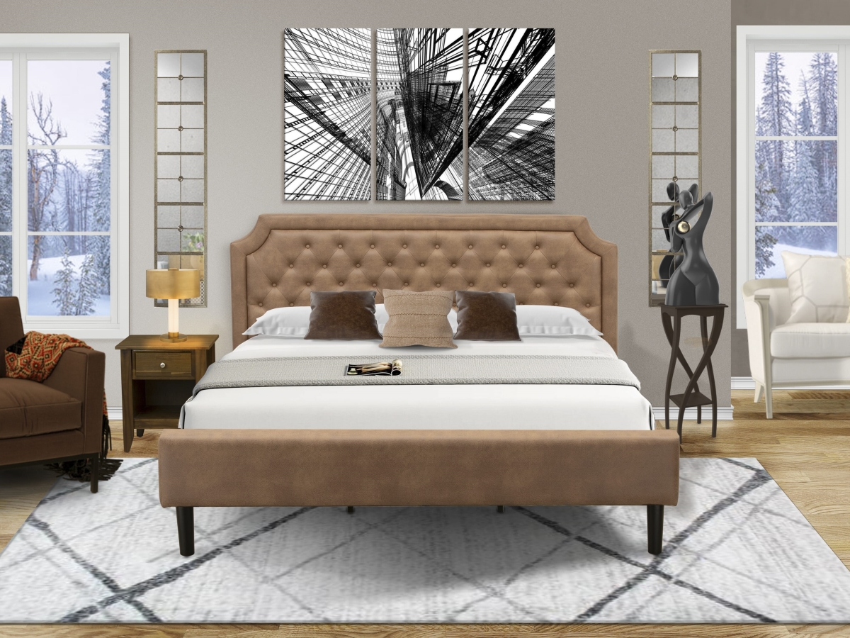 UPC 840017392114 product image for GB28K-1GA08 Platform King Size Bedroom Set with Frame & 1 Antique Walnut Night S | upcitemdb.com