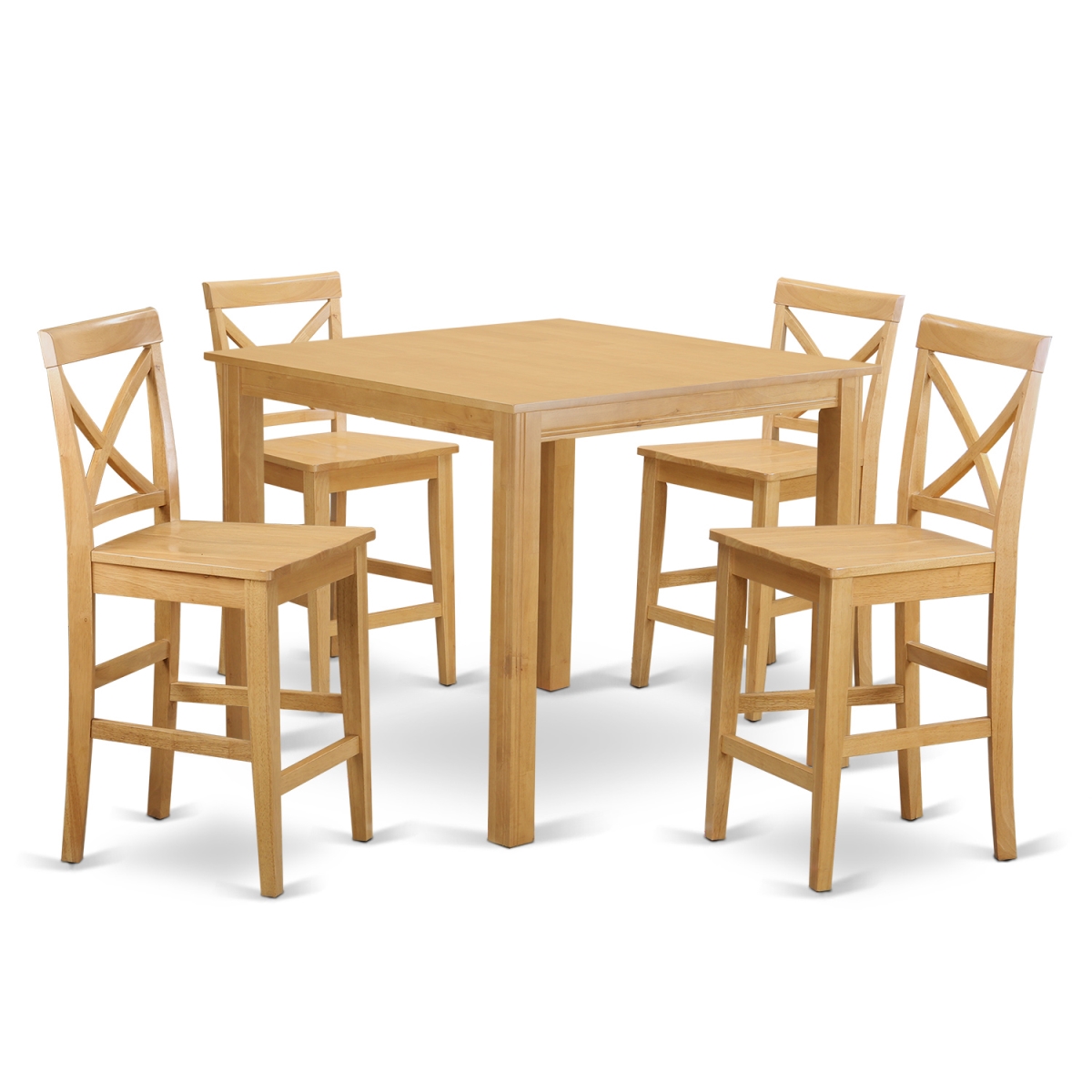 UPC 661541067831 product image for Dining Counter Height Pub Table & 4 Kitchen Chairs, Oak | upcitemdb.com
