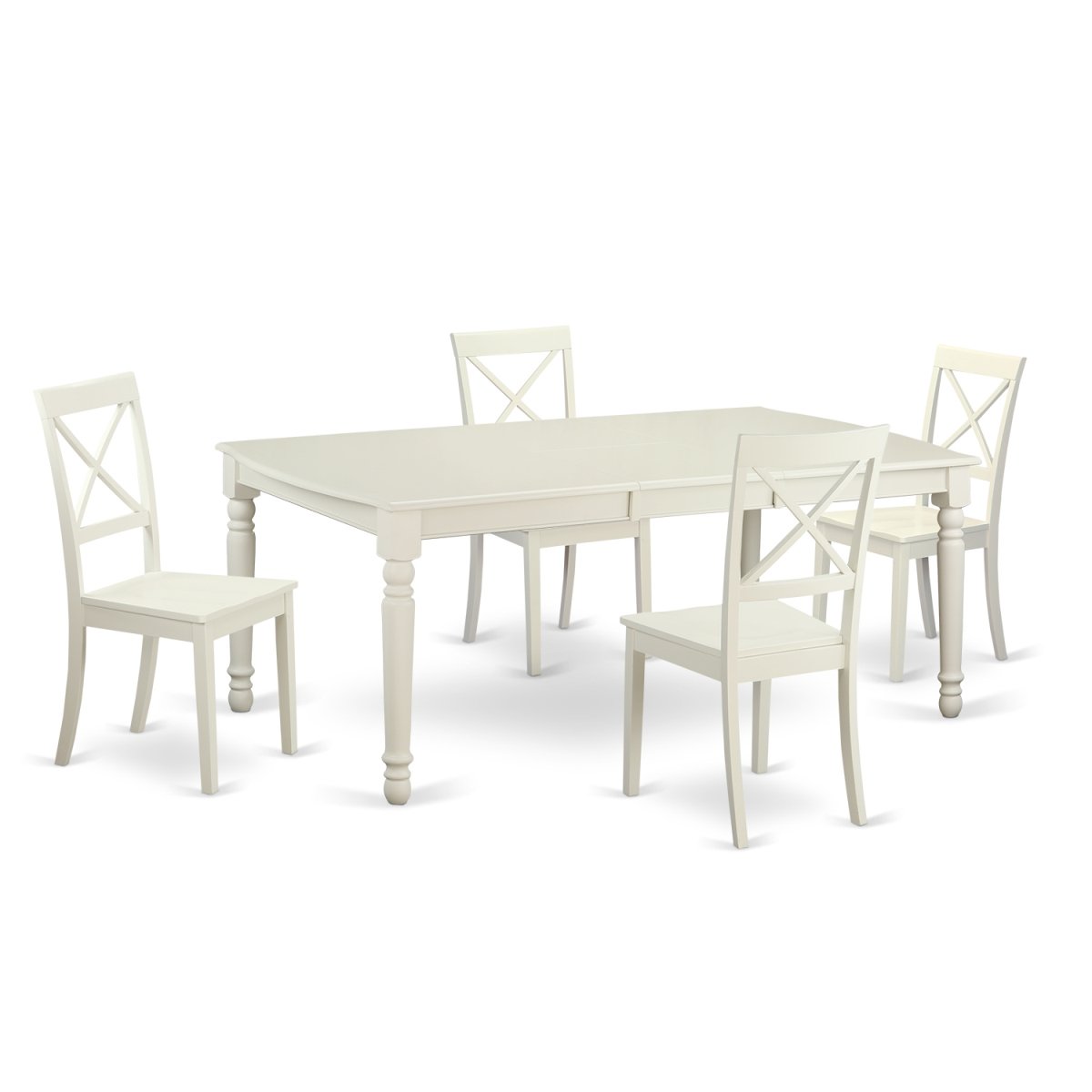 Dobo5-lwh-w Dinette Set - Kitchen Table & 4 Chairs, Linen White - 5 Piece
