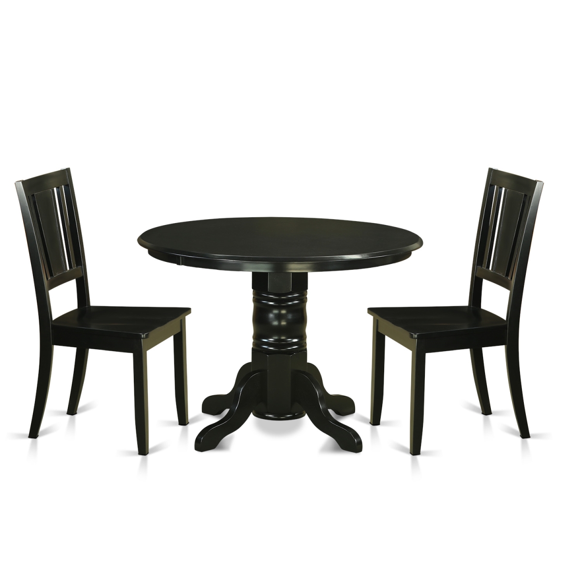 Dinette Set With 2 Kitchen Table & 2 Chairs, Black - 3 Piece