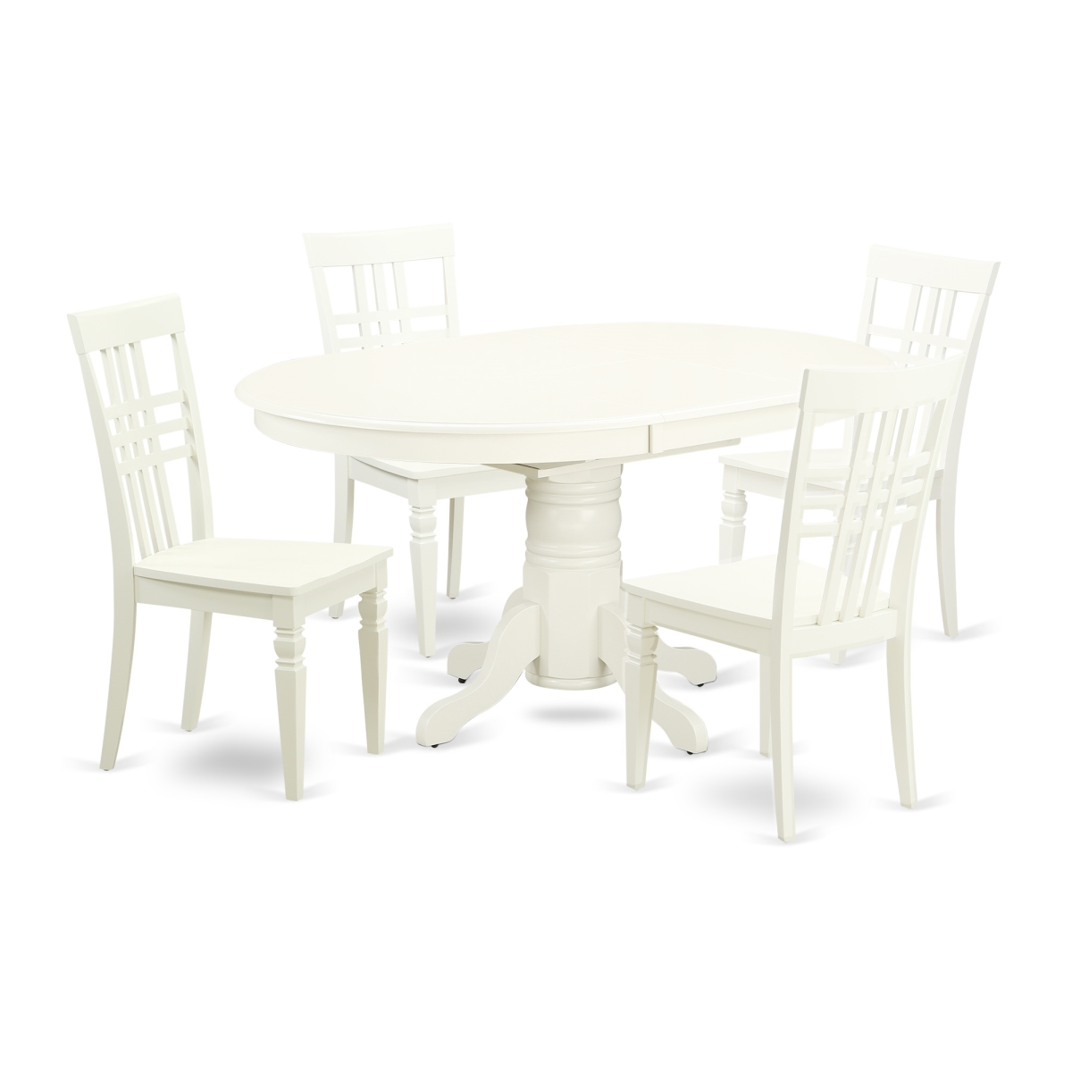 5 Piece Dining Set, Linen White