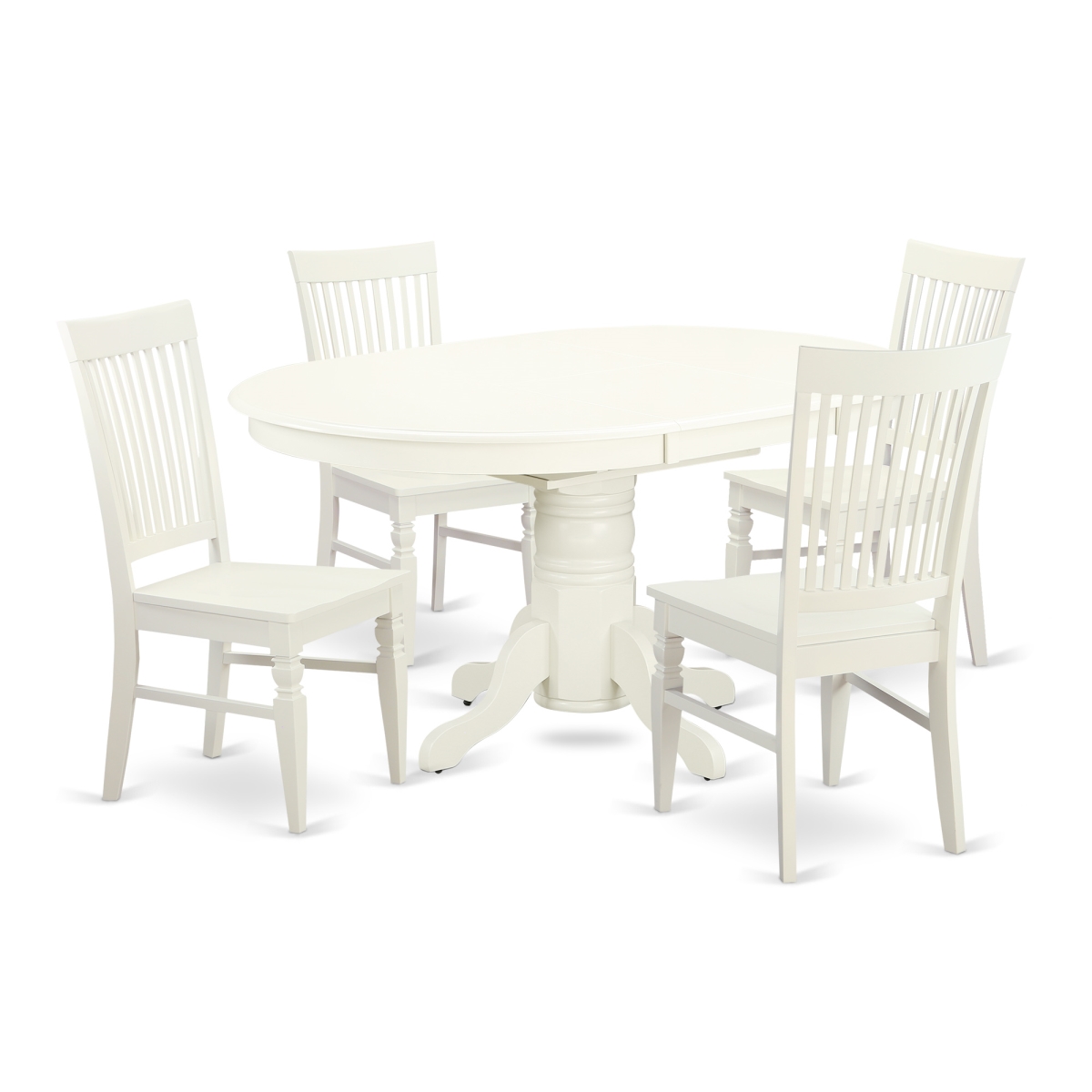 5 Piece Dining Set, Linen White