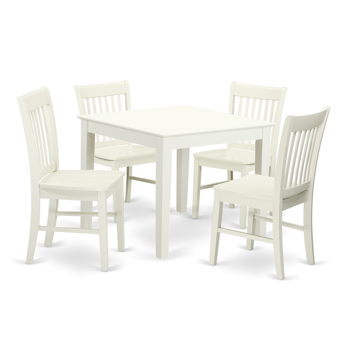 Oxno5-lwh-w 5 Piece Dinette Table Set, Linen White