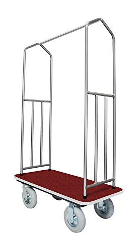 Ex-cell Kaiser 780ss Red-pnu Stainless Steel Bellmans Cart, Ss & Red Deck