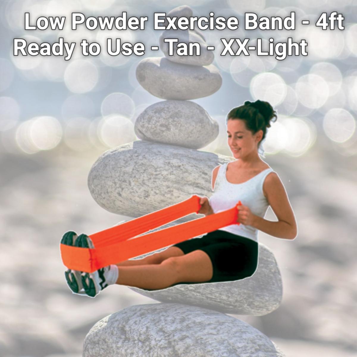 Picture of Cando 10-5200 Low Powder Exercise Band - 4ft Ready to Use - Tan - XX-Light