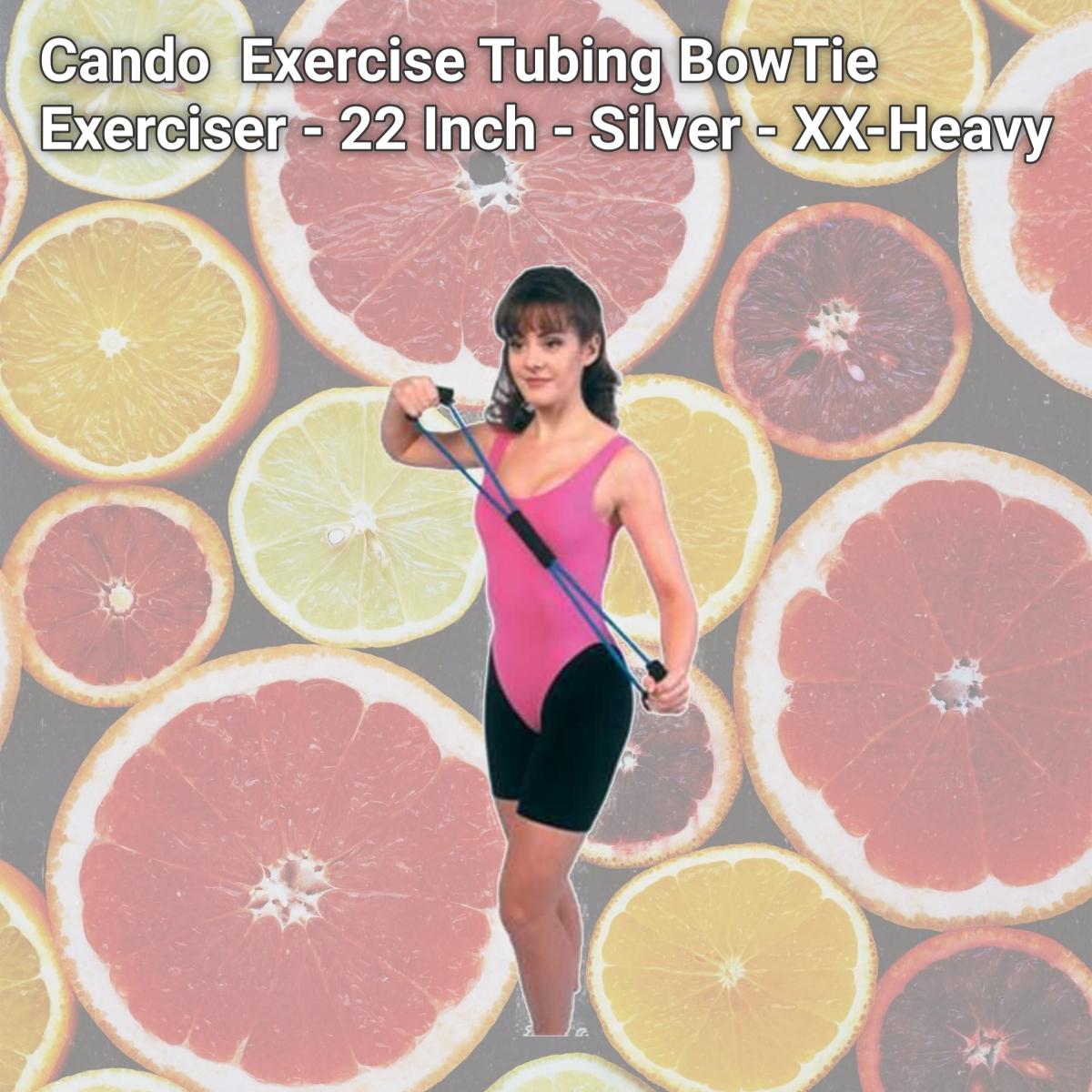 Picture of Cando 10-5586 Exercise Tubing BowTie Exerciser - 22 Inch - Silver - XX-Heavy
