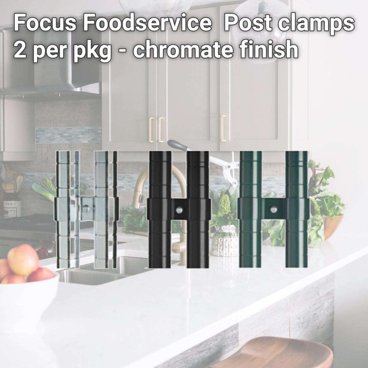 Picture of Focus Foodservice FPOCL Post clamps  2 per pkg - chromate finish