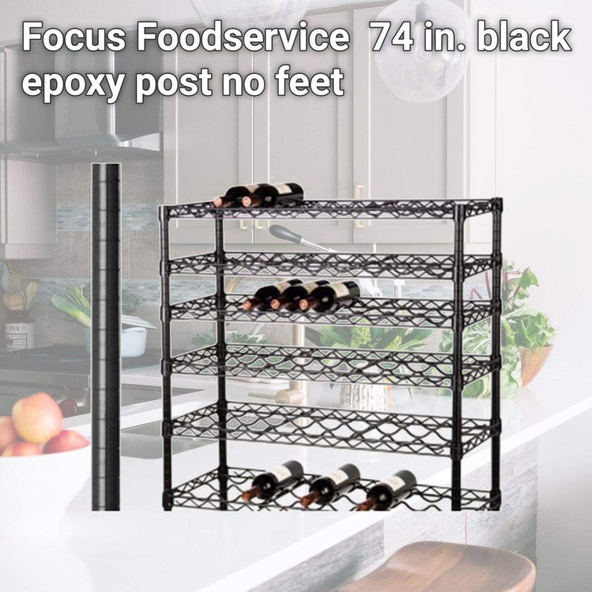 Picture of Focus Foodservice FGN074BK 74 in. black epoxy post no feet