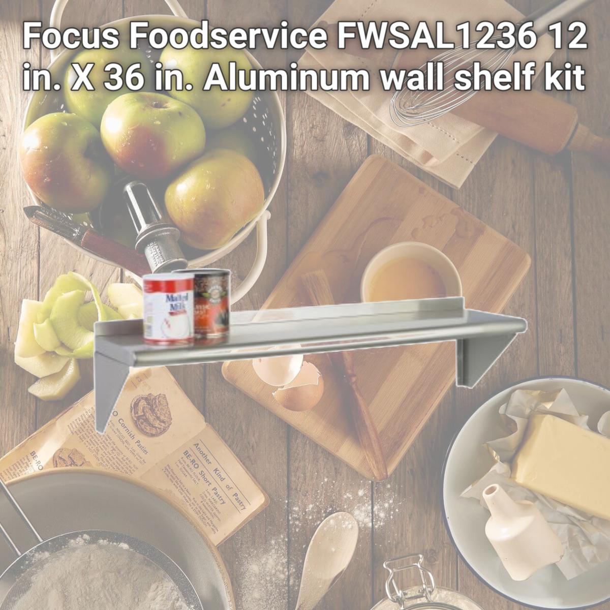 Picture of Focus Foodservice FWSAL1236 12 in. X 36 in. Aluminum wall shelf kit