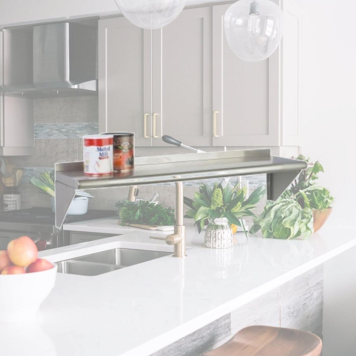 Picture of Focus Foodservice FWSAL1236 12 in. X 36 in. Aluminum wall shelf kit