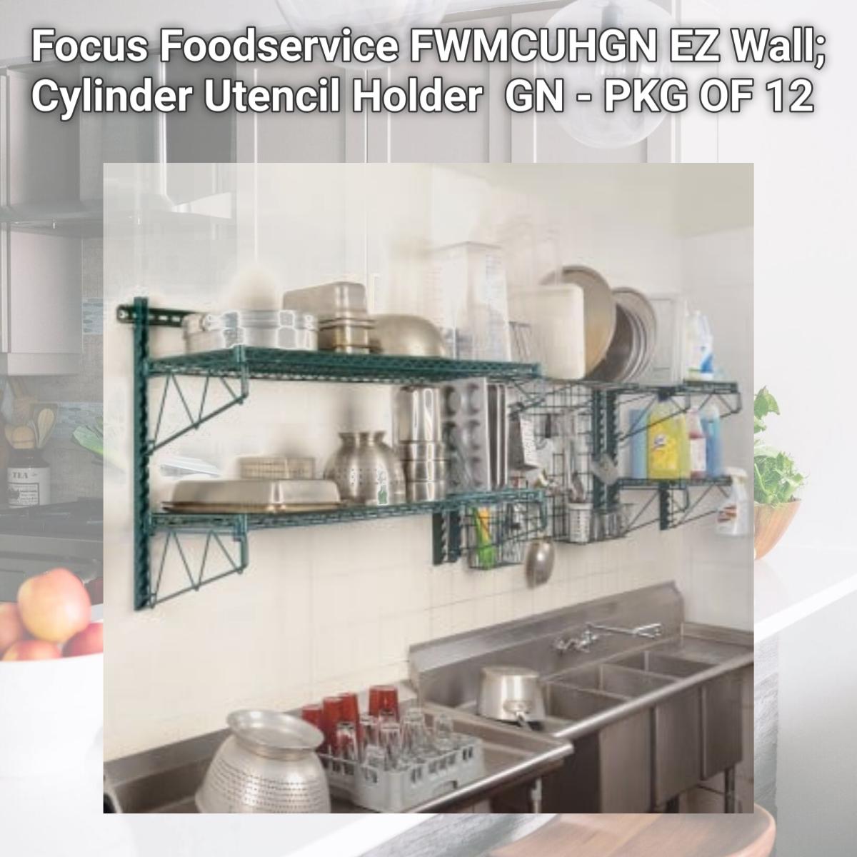 Picture of Focus Foodservice FWMCUHGN EZ Wall; Cylinder Utencil Holder  GN - PKG OF 12