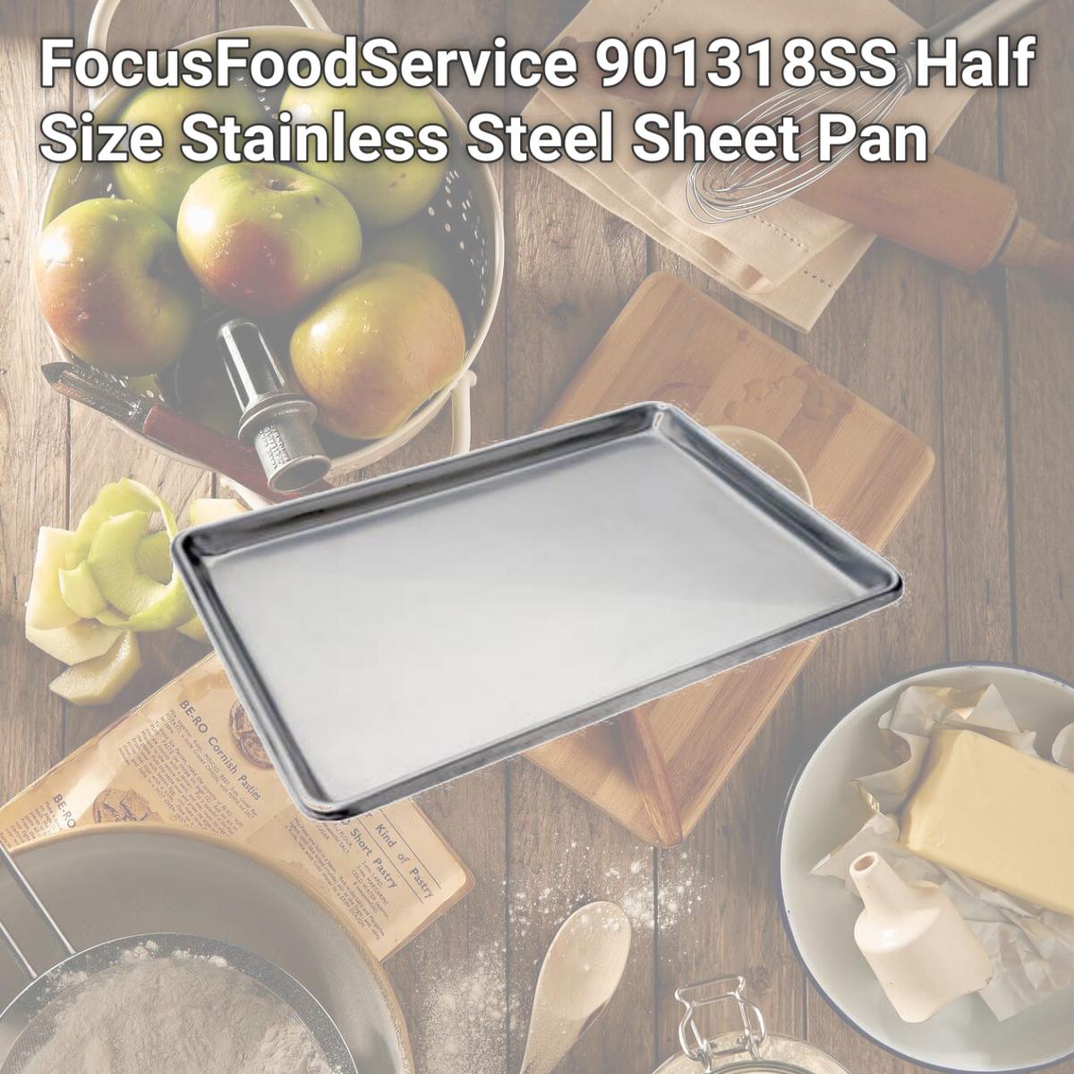 Picture of FocusFoodService 901318SS Half Size Stainless Steel Sheet Pan