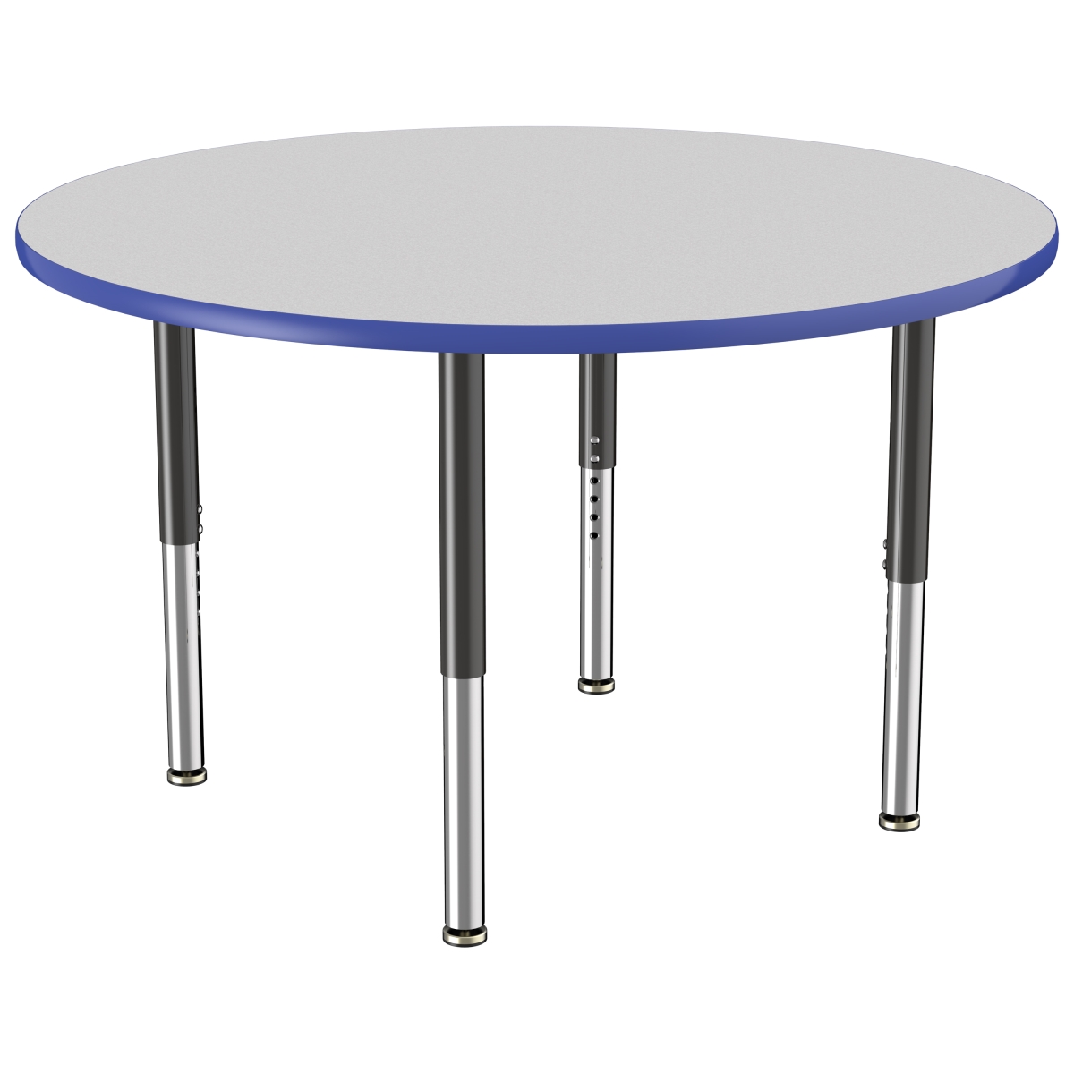 10046-gybl 48 In. Round T-mold Adjustable Activity Table With Super Leg - Grey & Blue