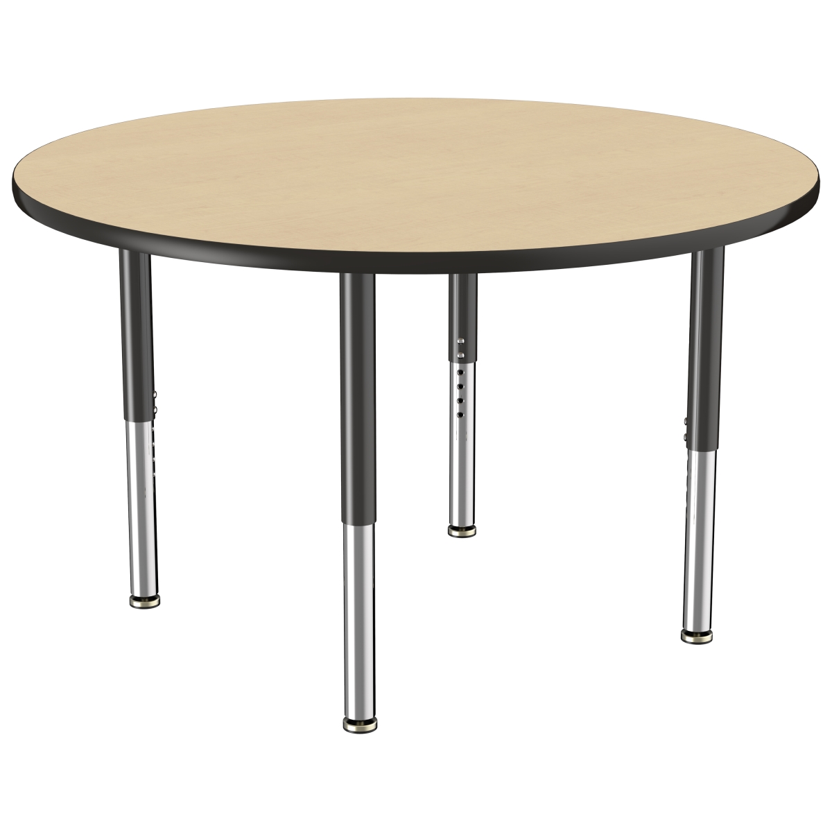 10046-mpbk 48 In. Round T-mold Adjustable Activity Table With Super Leg - Maple & Black