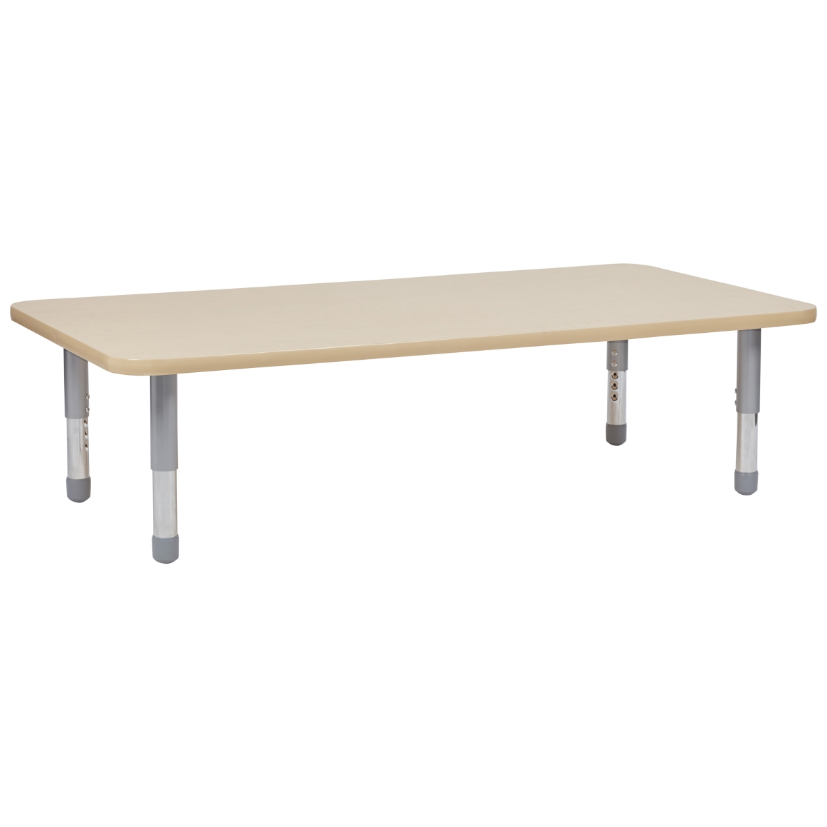10098-mpmp 30 X 60 In. Rectangle T-mold Adjustable Activity Table With Floor Leg - Maple