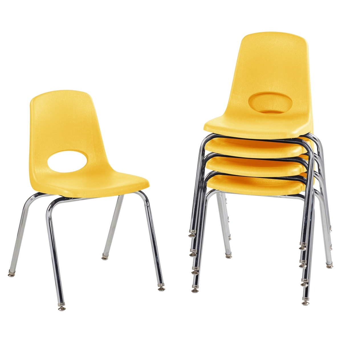 10371-ye 18 In. Stack Chair With Swivel Glide - Yellow - Pack Of 5