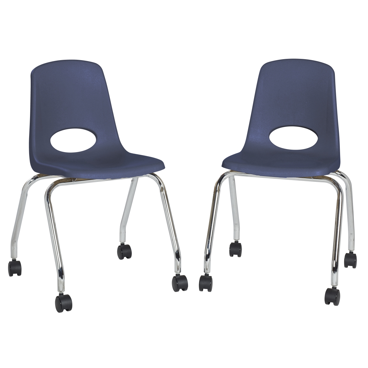10372-nv 18 In. Mobile Chair With Casters - Navy - Pack Of 2
