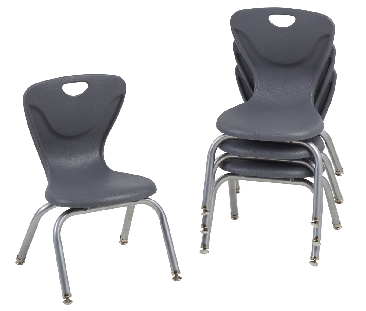 10373-gy 12 In. Contour Chair With Swivel Glide - Grey - Pack Of 4
