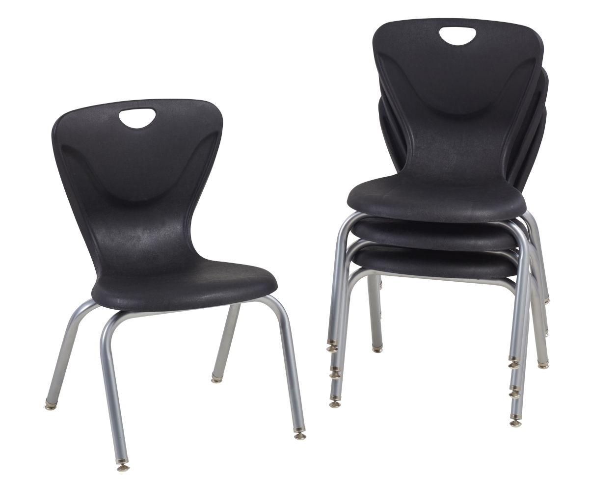 10375-bk 16 In. Contour Chair With Swivel Glide - Black - Pack Of 4