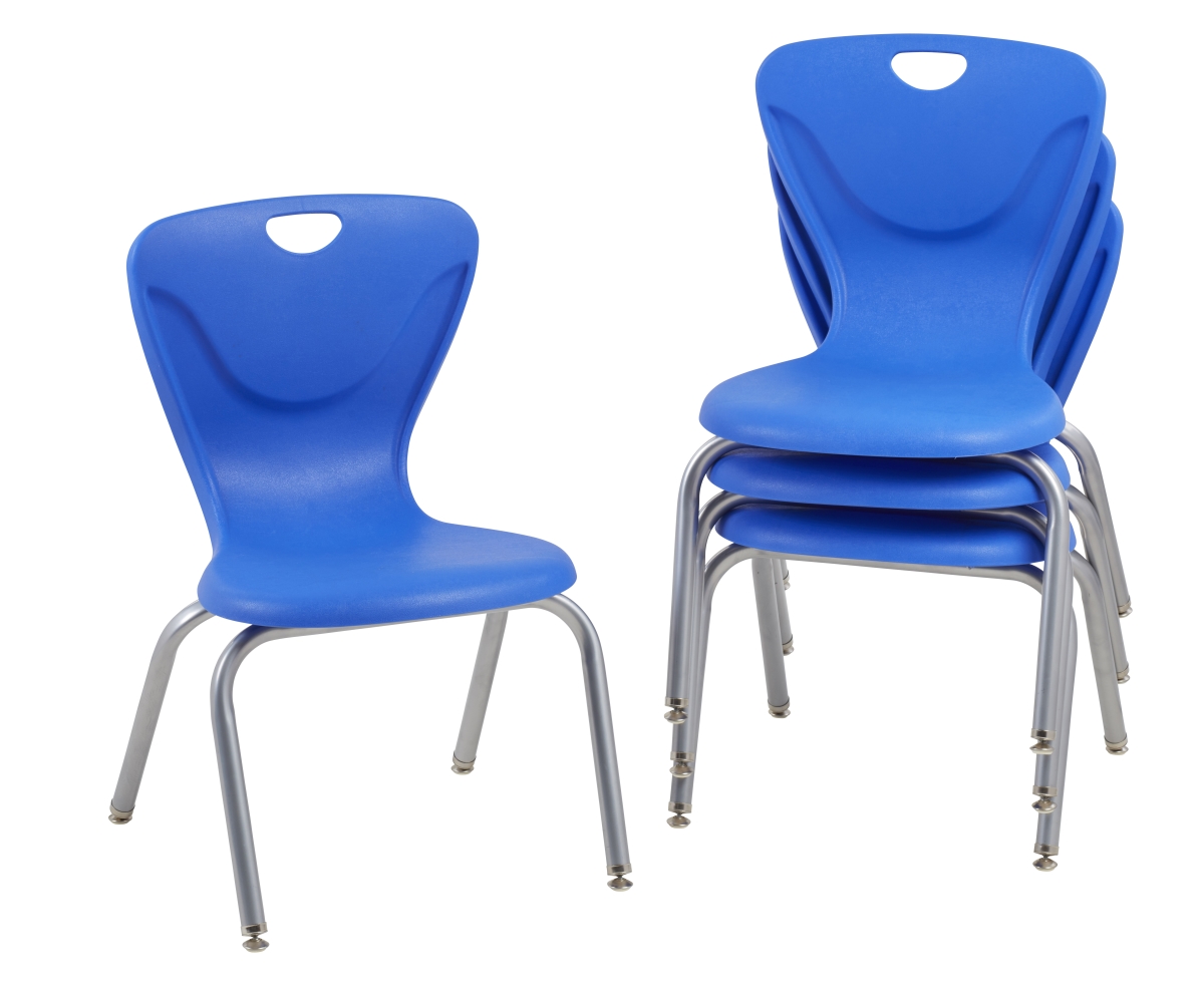 10375-bl 16 In. Contour Chair With Swivel Glide - Blue - Pack Of 4
