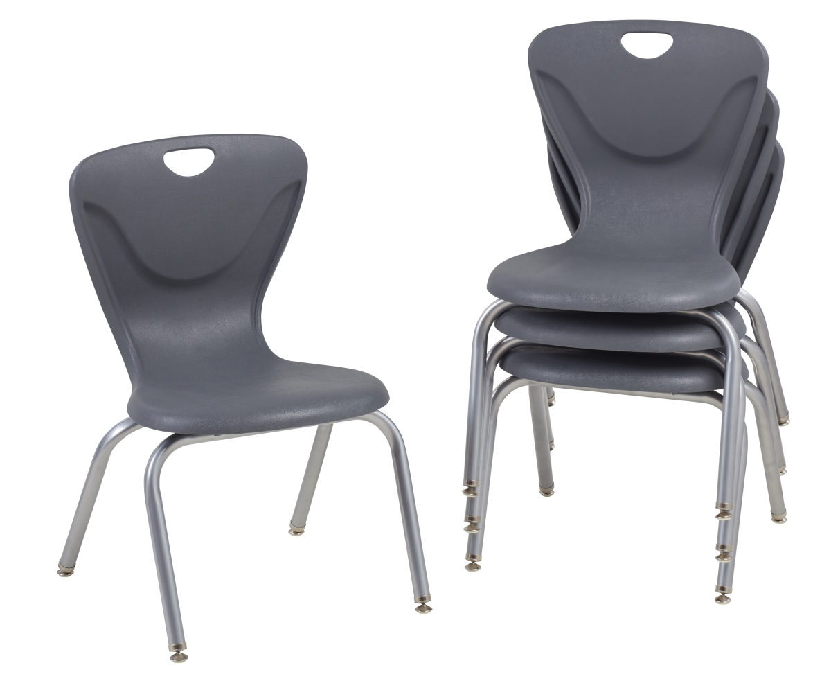 10375-gy 16 In. Contour Chair With Swivel Glide - Grey - Pack Of 4