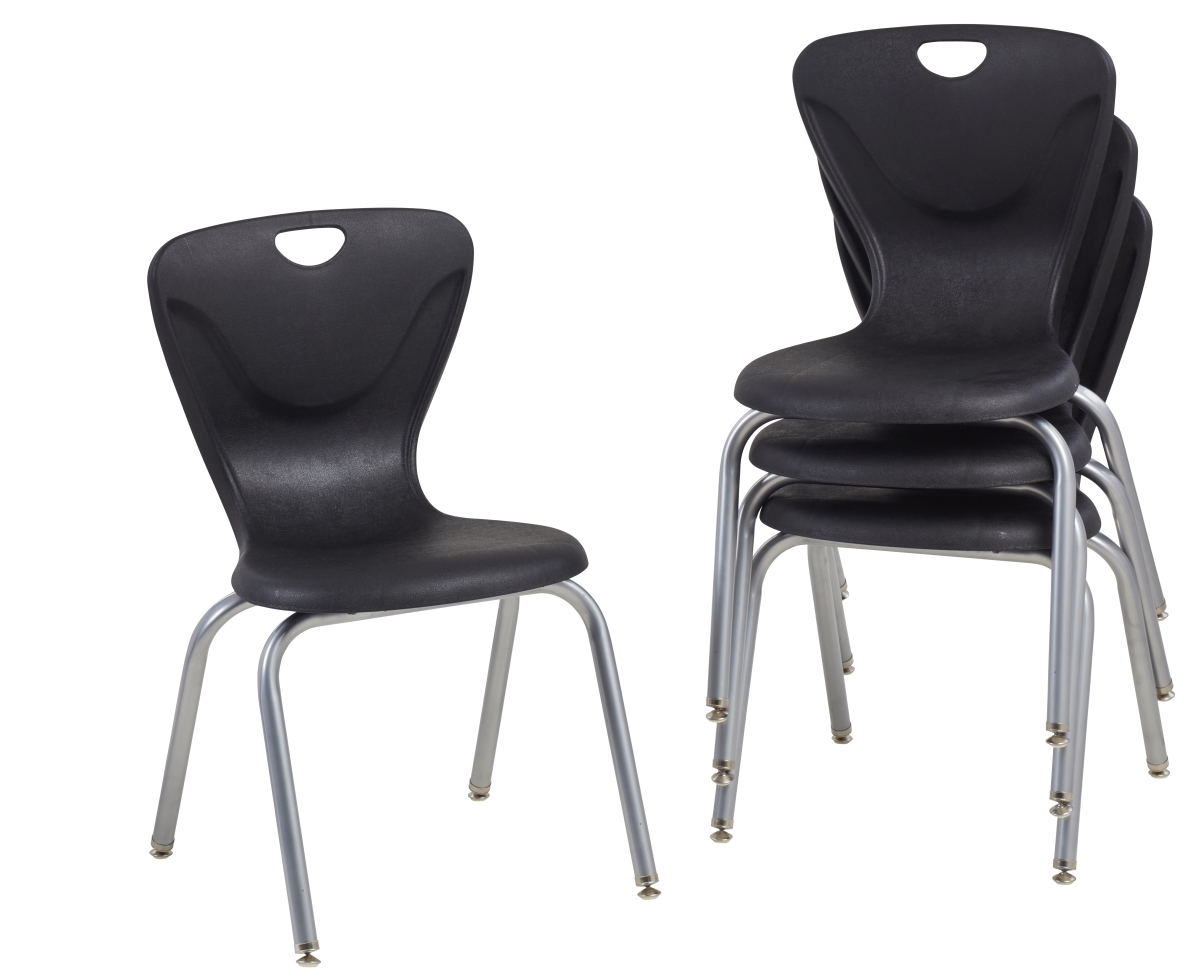 10376-bk 18 In. Contour Chair With Swivel Glide - Black - Pack Of 4