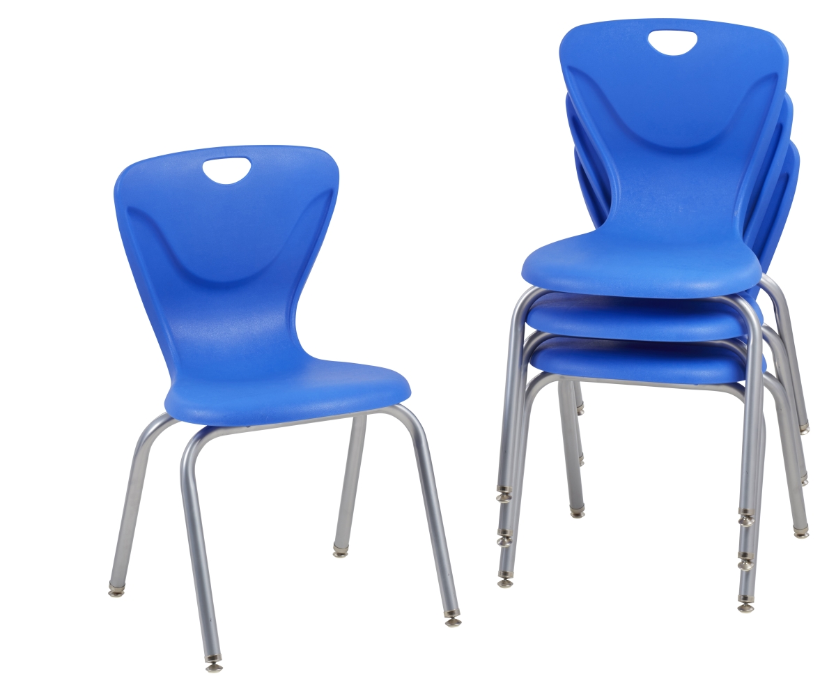 10376-bl 18 In. Contour Chair With Swivel Glide - Blue - Pack Of 4