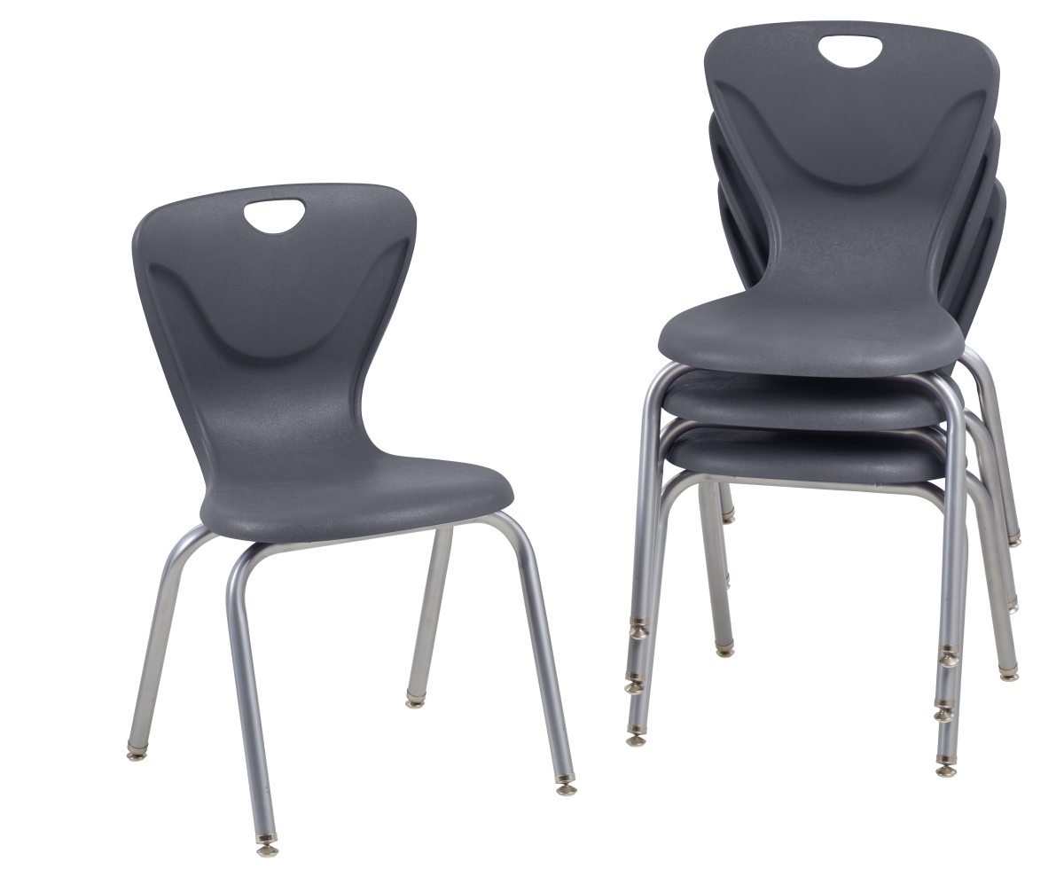 10376-gy 18 In. Contour Chair With Swivel Glide - Grey - Pack Of 4