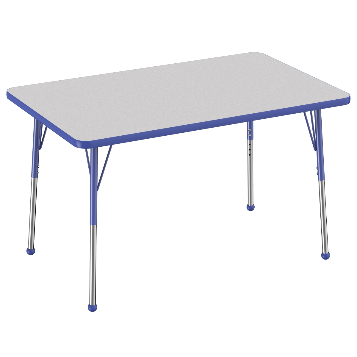 10020-gybl 30 X 48 In. Rectangle T-mold Adjustable Activity Table With Standard Ball - Grey & Blue