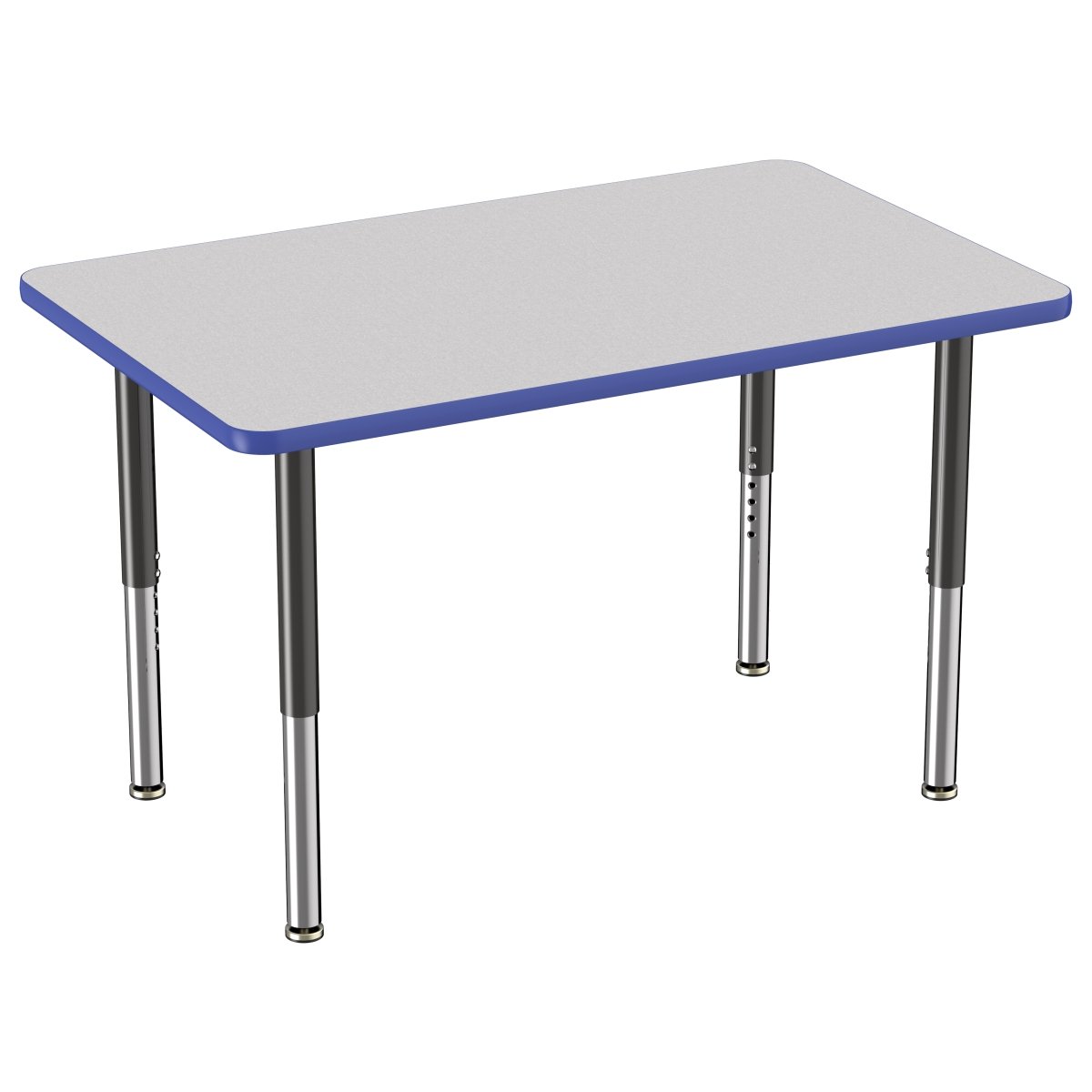 10022-gybl 30 X 48 In. Rectangle T-mold Adjustable Activity Table With Super Leg - Grey & Blue