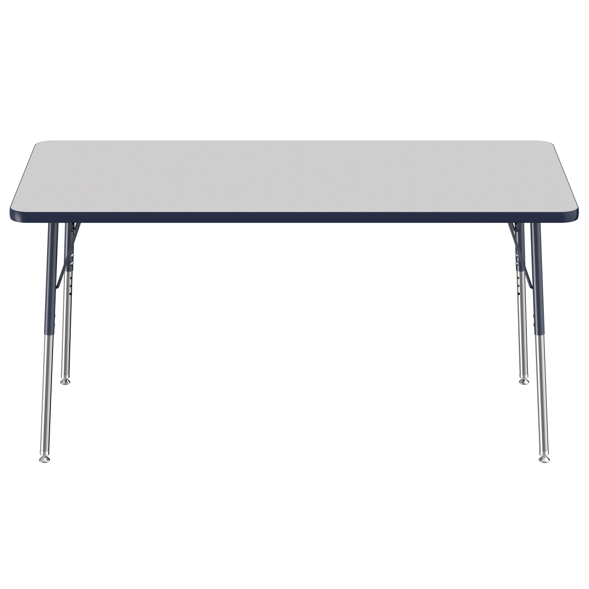 10023-gynv 30 X 60 In. Rectangle T-mold Adjustable Activity Table With Standard Swivel - Grey & Navy