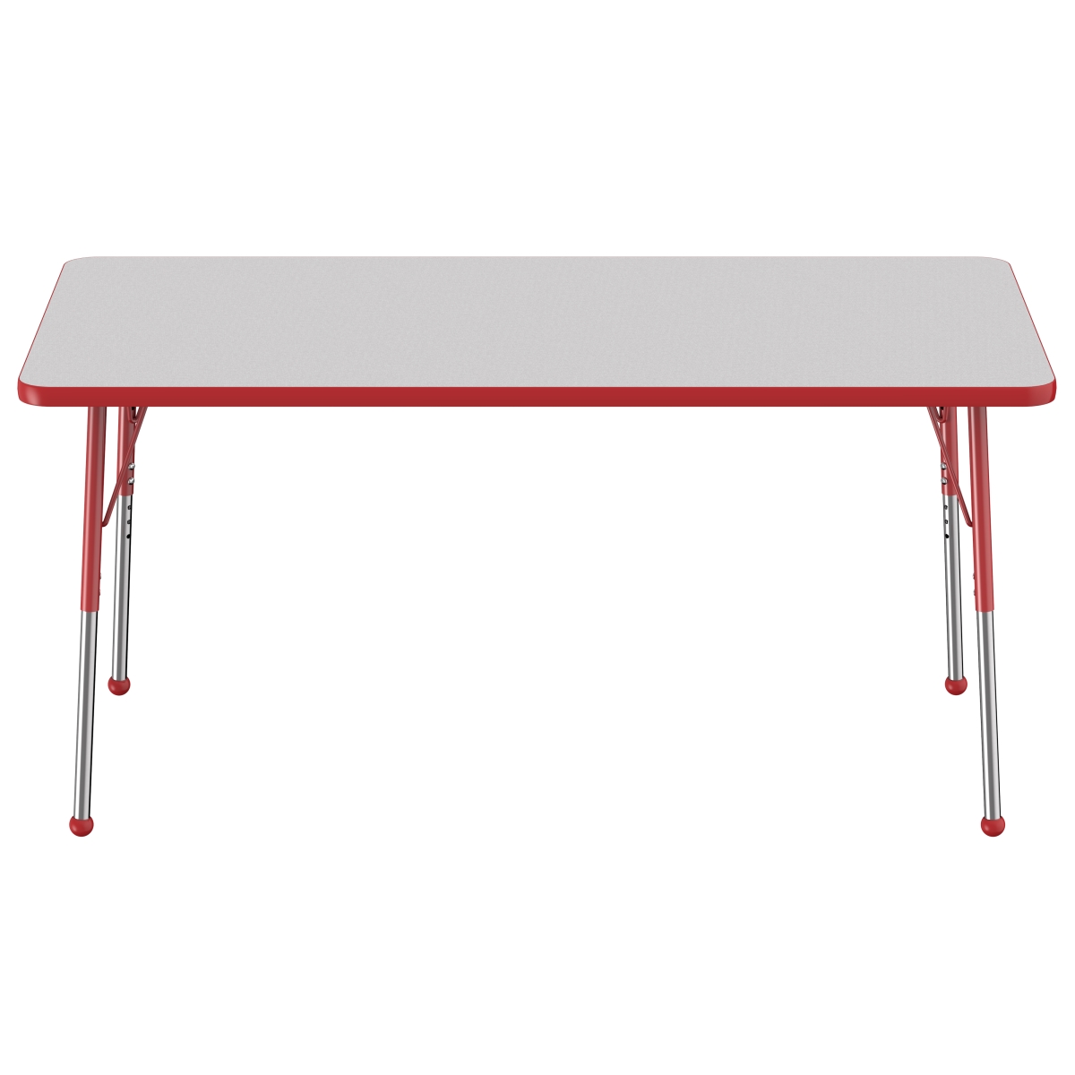 10024-gyrd 30 X 60 In. Rectangle T-mold Adjustable Activity Table With Standard Ball - Grey & Red