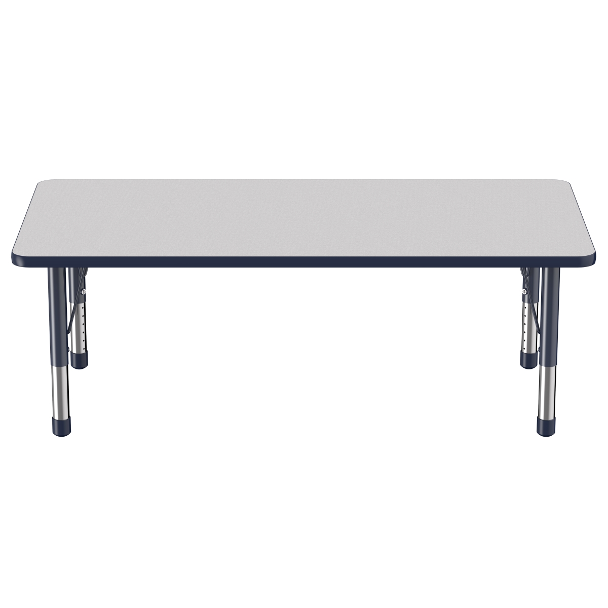 10025-gynv 30 X 60 In. Rectangle T-mold Adjustable Activity Table With Chunky Leg - Grey & Navy