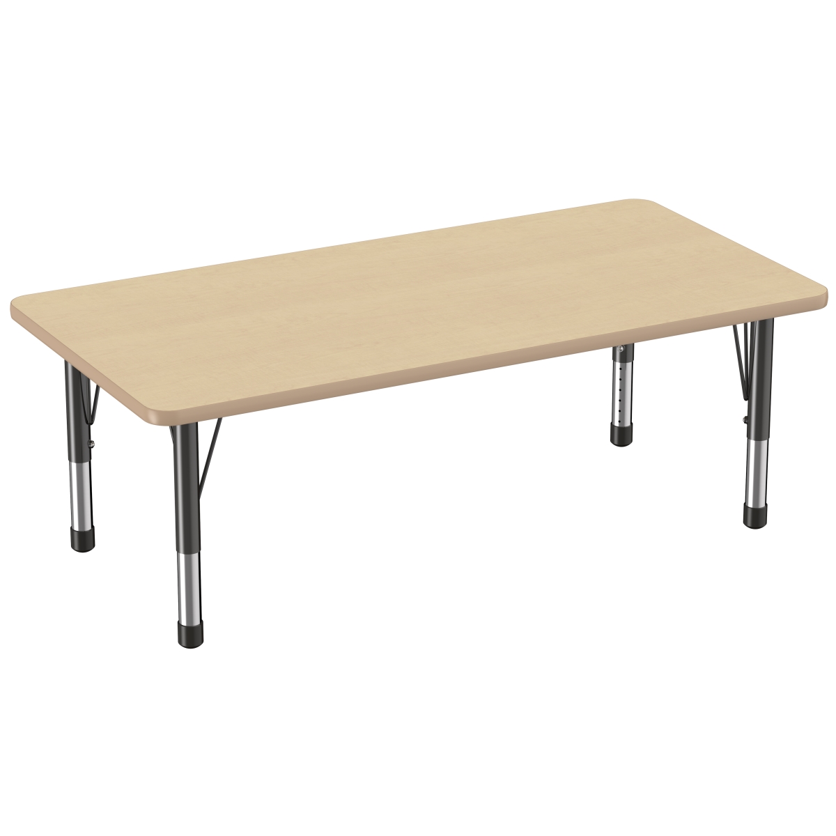 10025-mpmp 30 X 60 In. Rectangle T-mold Adjustable Activity Table With Chunky Leg - Maple
