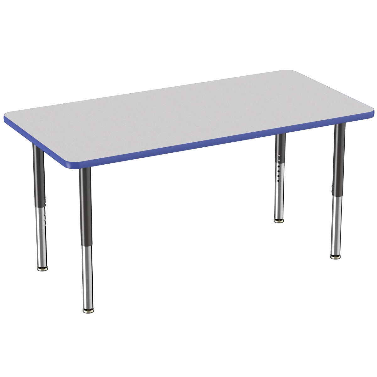10026-gybl 30 X 60 In. Rectangle T-mold Adjustable Activity Table With Super Leg - Grey & Blue