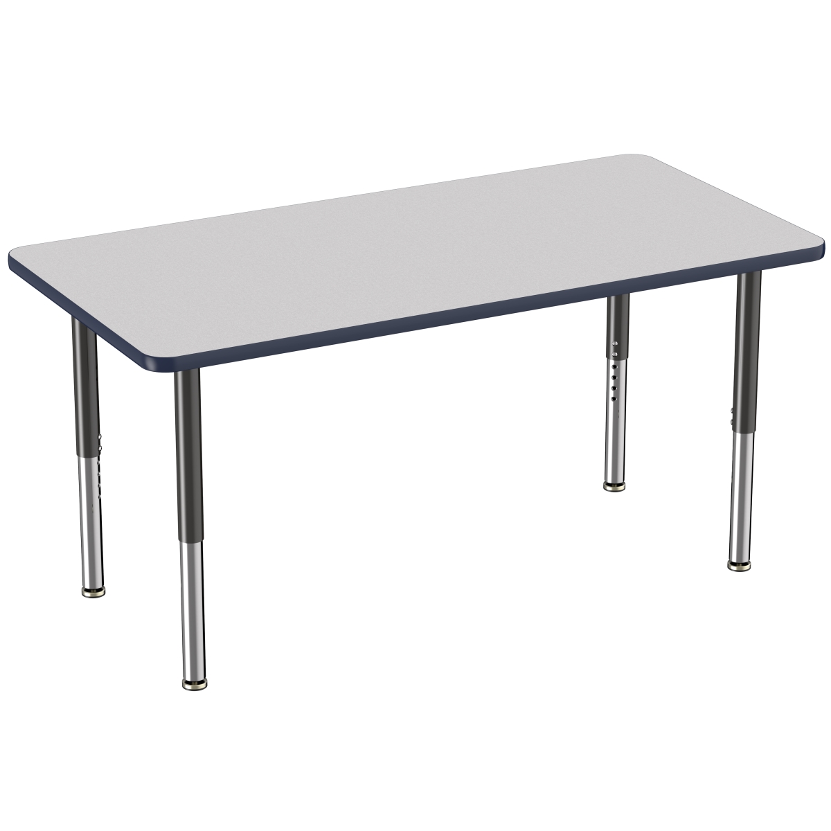 10026-gynv 30 X 60 In. Rectangle T-mold Adjustable Activity Table With Super Leg - Grey & Navy