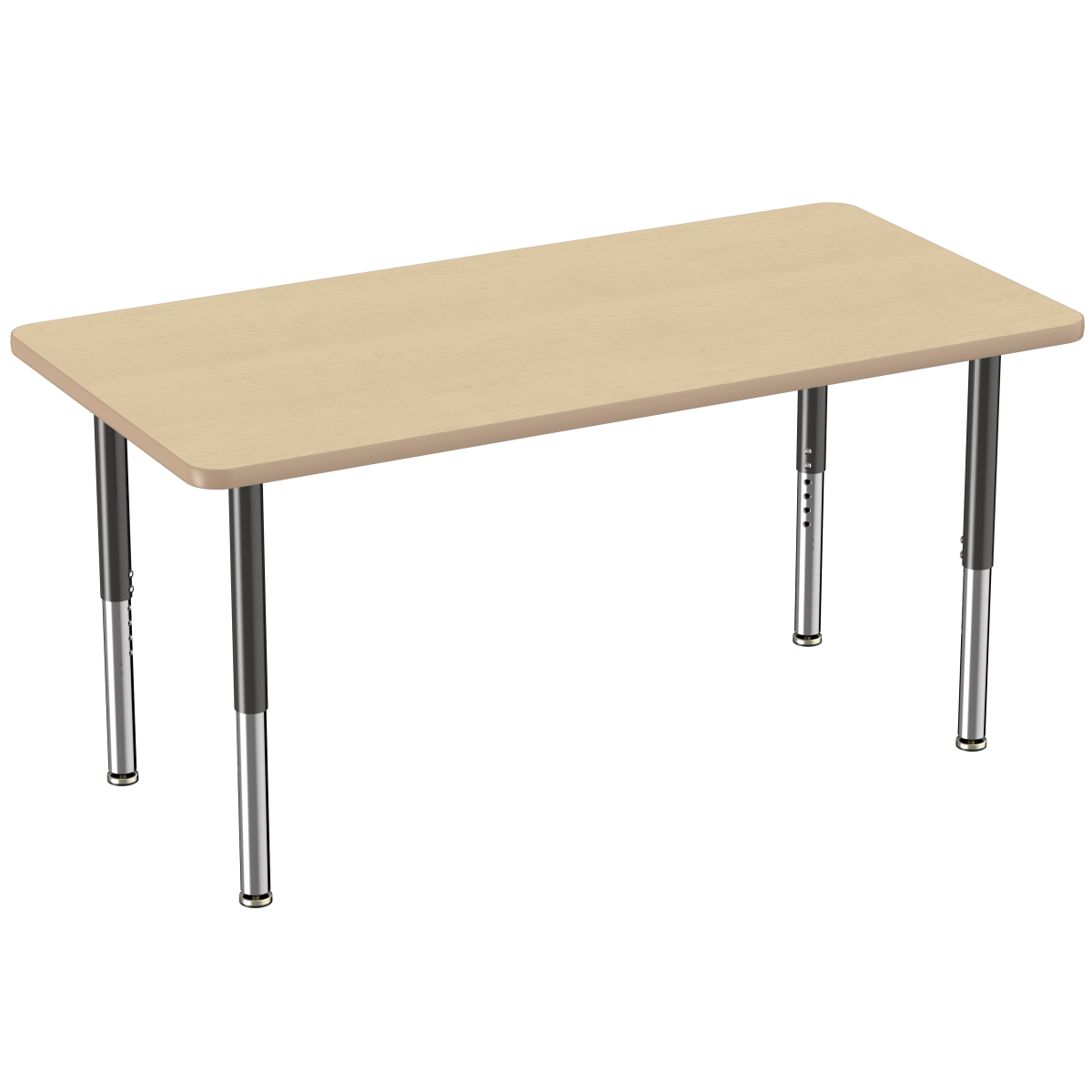 10026-mpmp 30 X 60 In. Rectangle T-mold Adjustable Activity Table With Super Leg - Maple