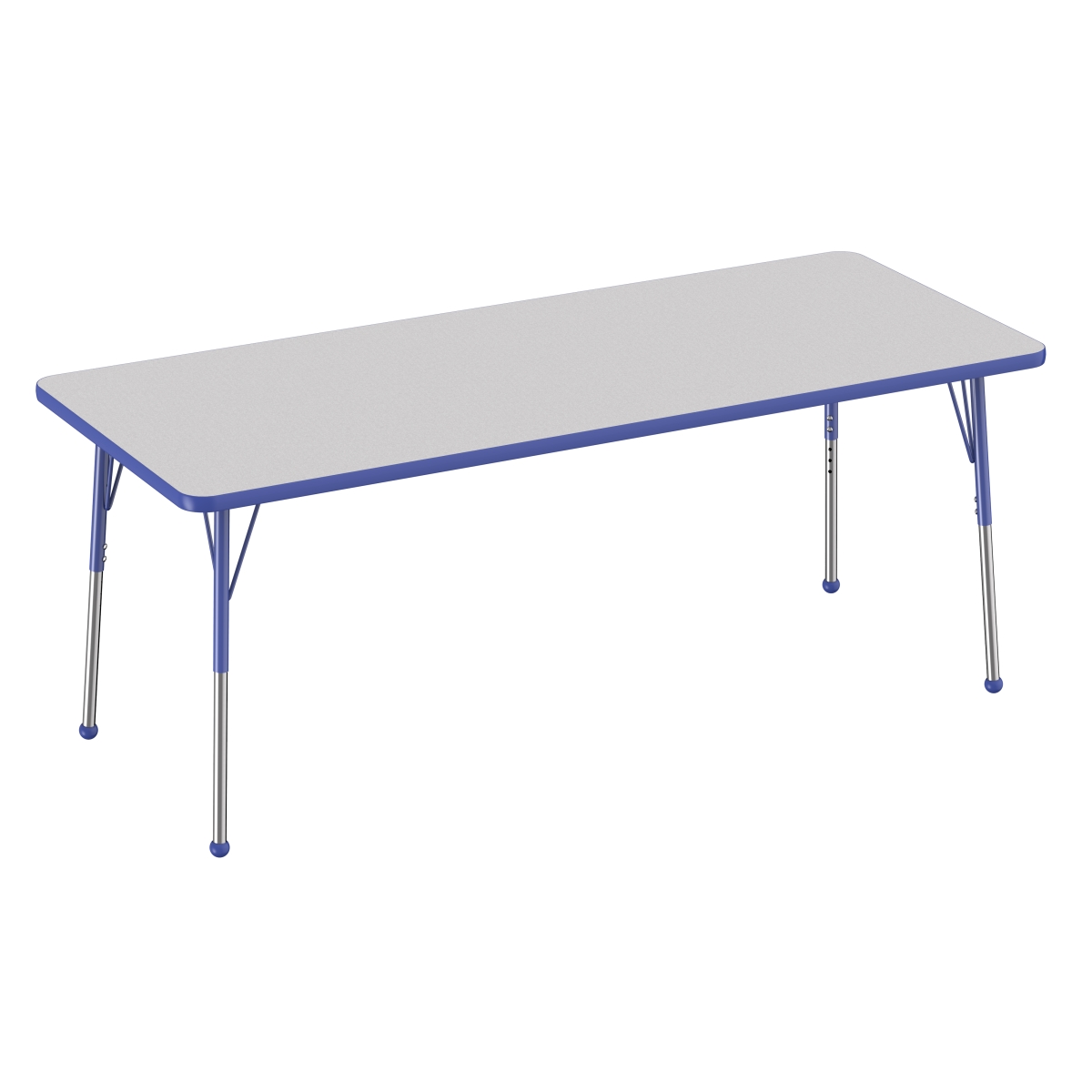 10028-gybl 30 X 72 In. Rectangle T-mold Adjustable Activity Table With Standard Ball - Grey & Blue