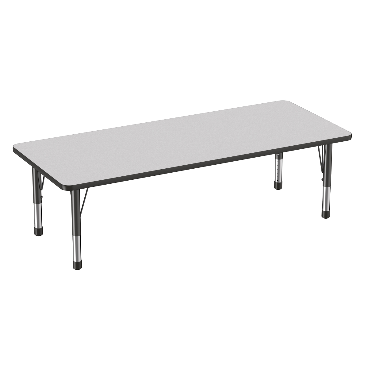 10029-gybk 30 X 72 In. Rectangle T-mold Adjustable Activity Table With Chunky Leg - Grey & Black