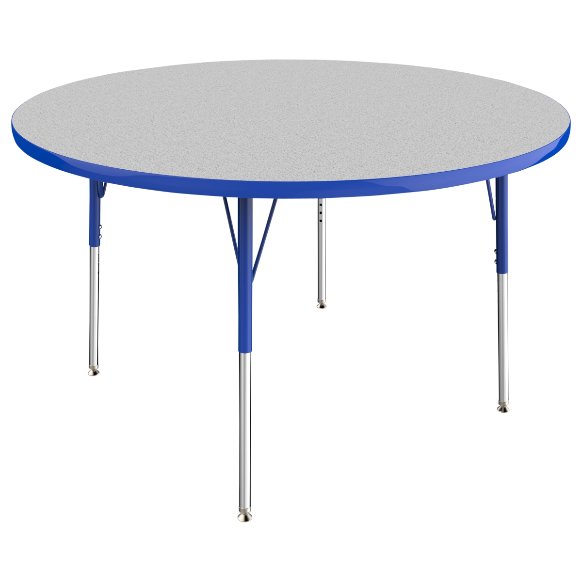 10043-gybl 48 In. Round T-mold Adjustable Activity Table With Standard Swivel - Grey & Blue