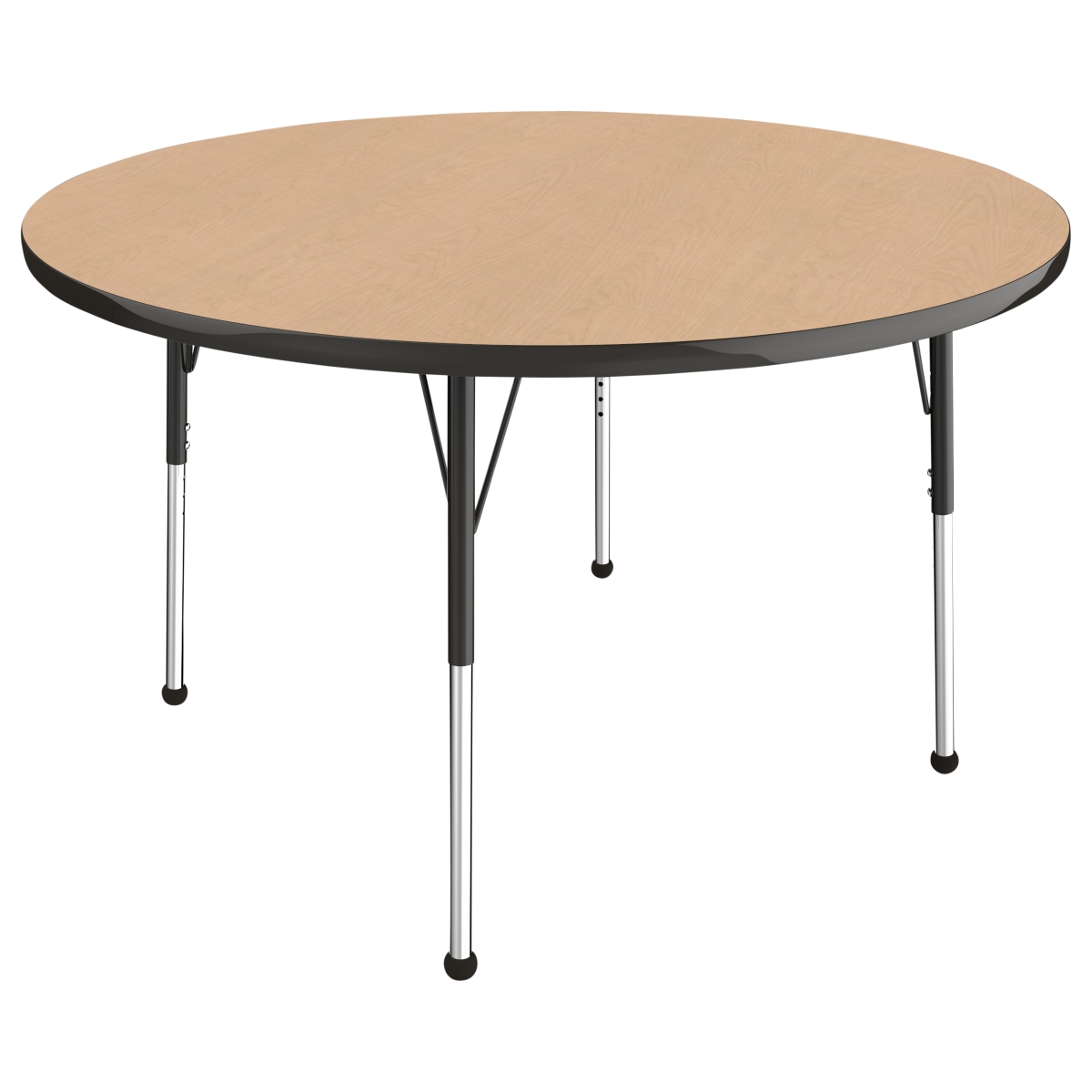10044-mpbk 48 In. Round T-mold Adjustable Activity Table With Standard Ball - Maple & Black