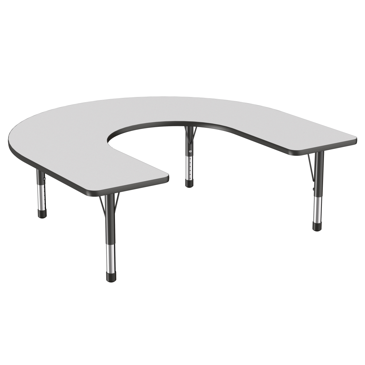 10095-gybk 60 X 66 In. Horseshoe T-mold Adjustable Activity Table With Chunky Leg - Grey & Black