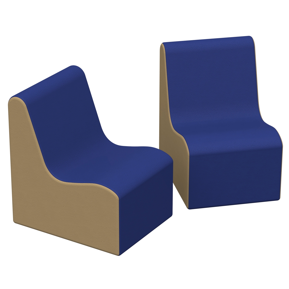 10465-blsd Wave Toddler Chair - Blue & Sand - Pack Of 2