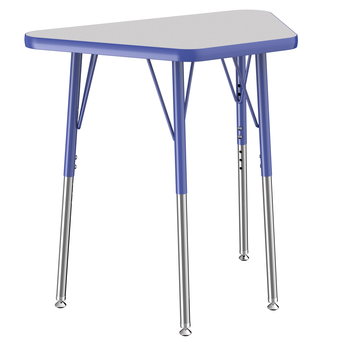 10063-gybl 18 X 30 In. Trapezoid T-mold Adjustable Activity Table With Standard Swivel - Grey & Blue