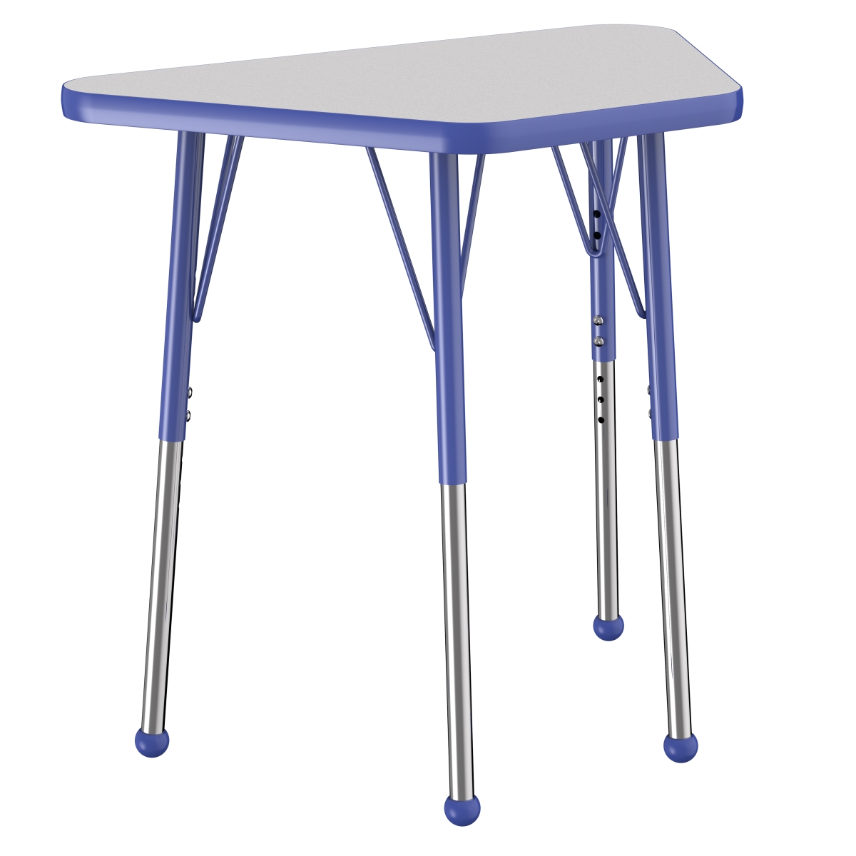 10064-gybl 18 X 30 In. Trapezoid T-mold Adjustable Activity Table With Standard Ball - Grey & Blue