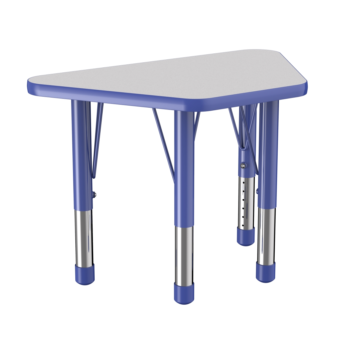 10065-gybl 18 X 30 In. Trapezoid T-mold Adjustable Activity Table With Chunky Leg - Grey & Blue